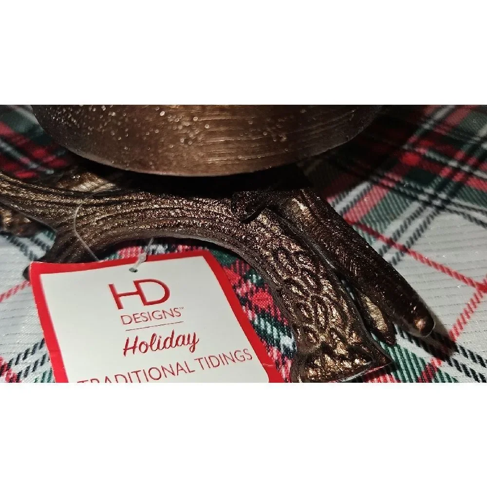 Holiday Designs Bronze Metal Antler Candle Holders - Set Of 2